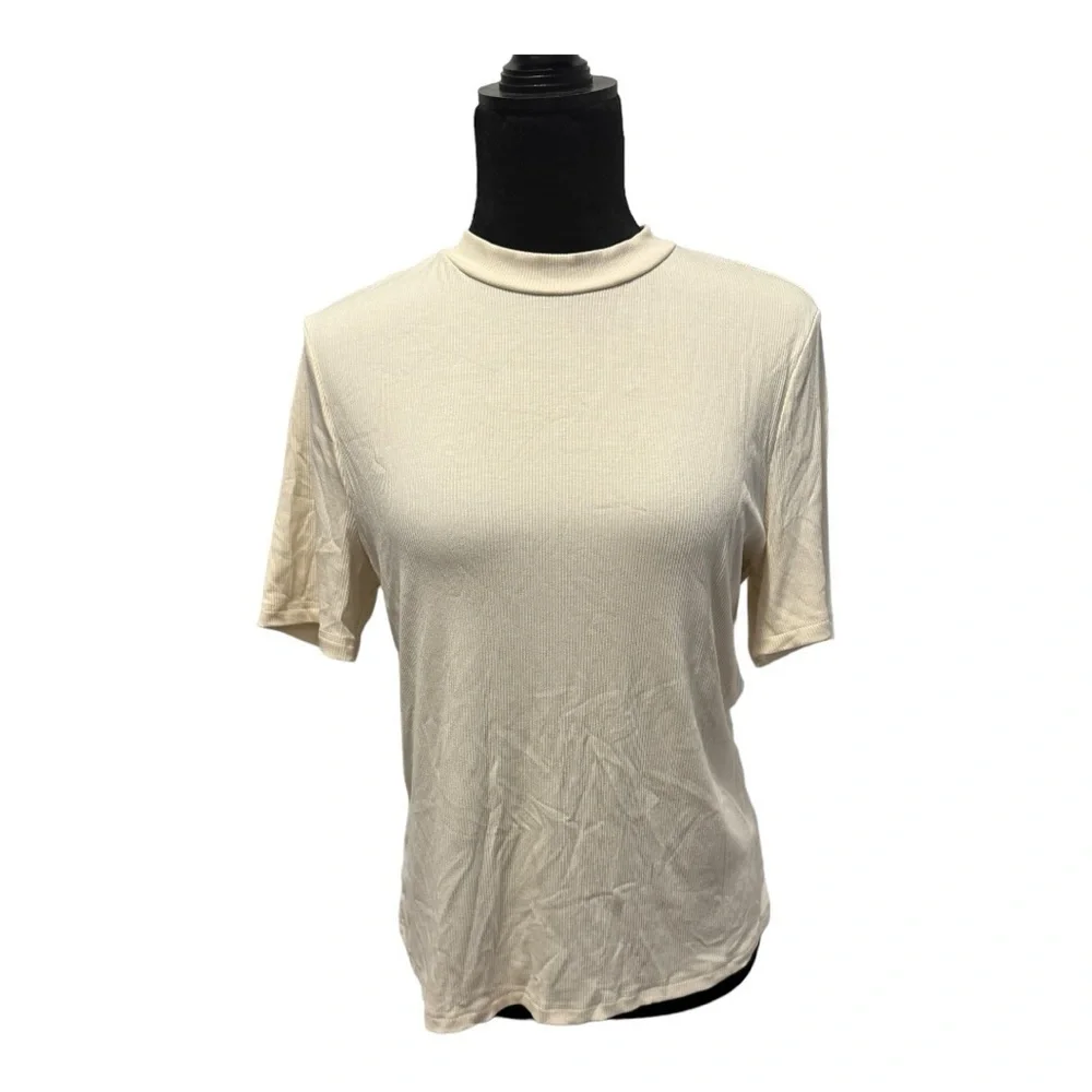 NWT Women’s casual mock neck rib tee - size XL - Picture 4 of 6